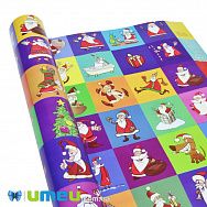 Упаковочная бумага Новогодняя, Разноцветная, 62х88 см, 1 лист (UPK-047812)