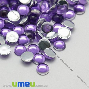 Кабошон пластиковий, Круглий, 14 мм, Бузковий (KAB-009556)