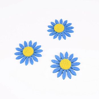 Декоративний виріб з фетру Ромашка, 4 см, Блакитна (FLT-056526)