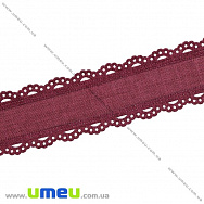 Мішковина з тасьмою, 35 мм, Бордова (LEN-020672) Мішковина з тасьмою, 35 мм, Бордова (LEN-020672)