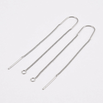 Швензи з ланцюжком, 6 см, Латунь з покриттям Родій (STL-061311)