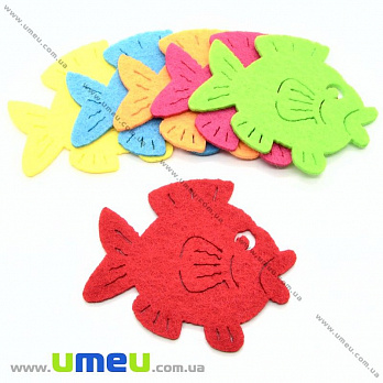 Фетровые фигурки Рыбки, 7х6 см, Разноцветные, 1 набор (UPK-023852)