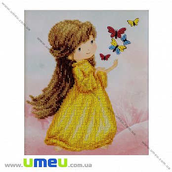 Набор для вышивания бисером VDV, Девочка с бабочками ТН-781, 18х21 см, 1 набор (SXM-034738)