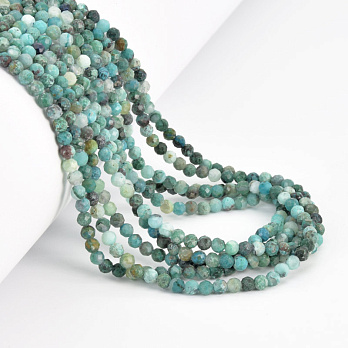 Намистини Хризокола, Натур. камінь, 3,3 мм, Круглі грановані (BUS-058201)