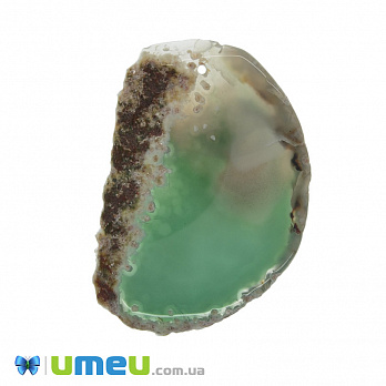 Зріз Агата, Зелений, 73х50 мм (POD-011959)