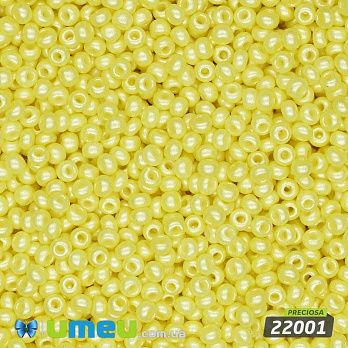 Бісер чеський №808/22001, Лимонний, Перламутровий, 10/0 (BIS-043926)