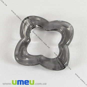 [Архів] Намистина акрилова Квітка, 33х27 мм, Сіра (BUS-000866)