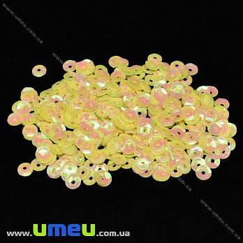 Пайетки Китай круглые граненые, 4 мм, Желтые АВ, 5 г (PAI-031961)