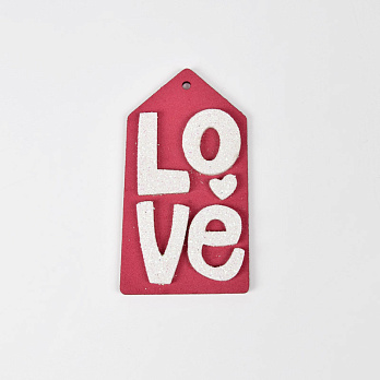 Декоративний виріб із фоамірана Бірка Love, 8х4 см, Червона (FOM-061238)