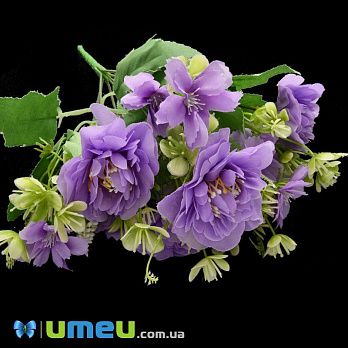 Букет камелії з ромашками, 30 см, Бузковий (DIF-047880)
