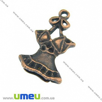 [Архів] Підвіска металева Платье, Мідь, 28х17 мм (POD-007932)