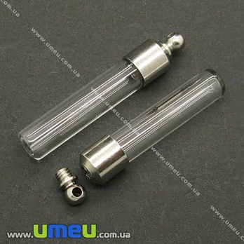 Скляна баночка з гвинтом, Прозора, 31х7 мм (DIF-006713)