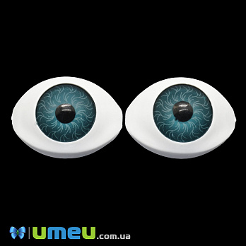 Глазки клеевые для кукол, 22,5х16 мм, Голубые, 1 пара (DIF-049680)