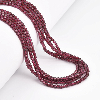 Намистини Гранат, Натур. камінь, 2,5 мм, Круглі (BUS-058209)