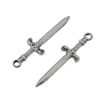 Подвеска из нерж. стали Меч, 33,5х10 мм, Темное серебро (STL-060680)