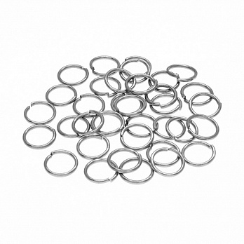 Колечка з нерж. сталі, 5 мм, 0,6 мм, Темне срібло (STL-051245)