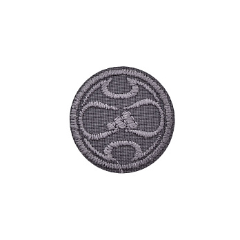 Термоаппликация Adidas круглая, 3 см, Серая (APL-053376)