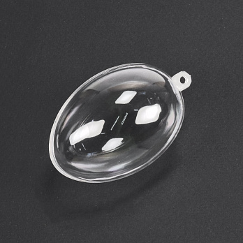 Яйце пластикове збірне з 2 половинок, 6х4,5 см, Прозоре (DEC-057125)