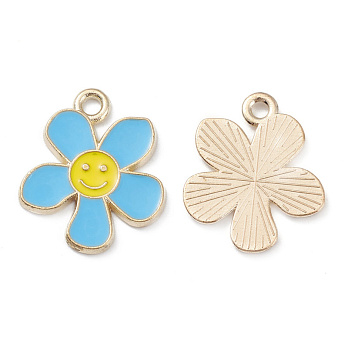 Підвіска метал. Квітка блакитна, 21х18 мм, Золото (POD-053821)