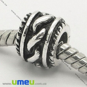 [Архів] Намистина PANDORA мет., 9х7 мм, Античне срібло (BUS-006899)