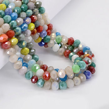 Намистини ронделі, 8х6 мм, Мікс різнокольоровий (BUS-052160)