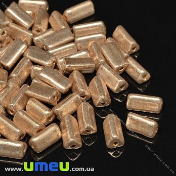 Намистина чеське скло Preciosa Triangles 9х4,5 мм, №01, Мідна мет. (BUS-036372)
