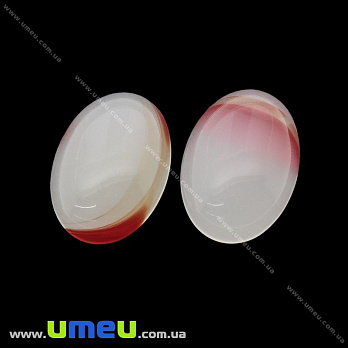 Кабошон нат. камінь Агат червоний, Овал, 25х18 мм (KAB-025936)