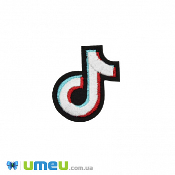 Термоаплікація TikTok, 4х4 см, Чорна (APL-042565)