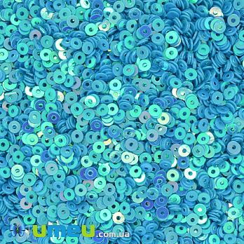 Пайетки Индия круглые плоские, 2,5 мм, Голубые АВ, 5 г (PAI-037634)
