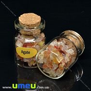 Пляшка з крихтою натурального каменю, Агат, 31х22 мм (POD-037228)