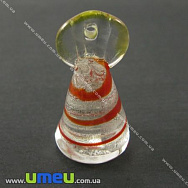 Підвіска скляна Цукерка, Червона, 37х17 мм, 1 шт (POD-001315)