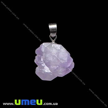 Підвіска з натурального каменю Аметист, 25х18х11 мм (POD-026109)