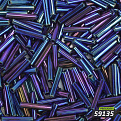 Бисер чешский Стеклярус 5, №59135, Синий бензиновый, 12 мм (BIS-059339)
