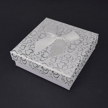 Подарочная коробочка Квадратная, 9х9х3 см, Белая (UPK-062295)