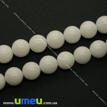 [Архів] Намистина натуральний камінь Нефрит білий, 14 мм, Кругла (BUS-018421)