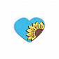 Декоративний виріб із фоамірану Серце з соняшником, 6,5х6 см, Блакитне, 1 шт (FOM-051595)