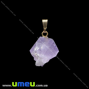 Підвіска з натурального каменю Аметист, 25х15х14 мм (POD-026111)