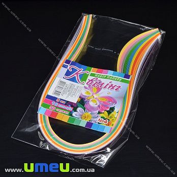 Набор бумаги для квиллинга 5 мм, 10 цветов, 50 полосок, 1 набор (DIF-037215)