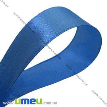 Атласная лента, 25 мм, Синяя, 1 м (LEN-017573)