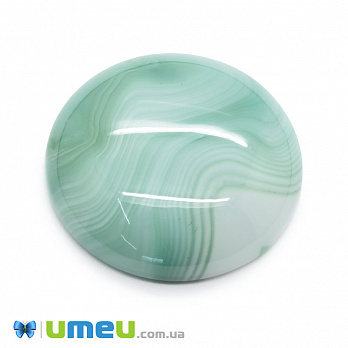 Кабошон нат. камінь Агат зелений, Круглий, 24,9 мм (KAB-050013)