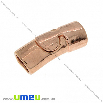 Замок магнитный для вклеивания шнура, Розовое золото, 22х9 мм, 1 шт (ZAM-016963)