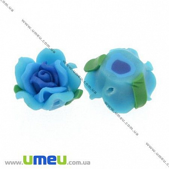 Бусина FIMO Цветок, 15 мм, Синяя, 1 шт (BUS-007633)