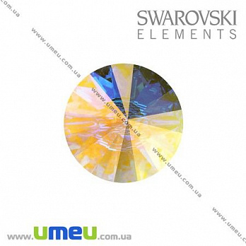 Пуговица Swarovski 3015 Crystal AB, 14 мм, Круглая, 1 шт (PUG-005516)