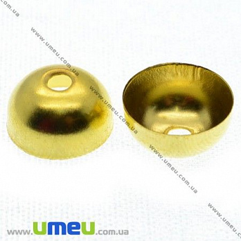 Колпачок металлический, 12х6 мм, Золото, 1 шт (OBN-007240)
