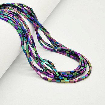 Намистини Гематит, Нат. кам., Прямокутник, 2,2 х4, 2 мм, З покриттям, Ірис (BUS-054010)