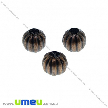 [Архів] Намистина мет. кругла, 6 мм, Мідь (BUS-031578)