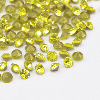 Стрази скляні конусні SS7 (2,2 мм), Жовті (STR-059346)