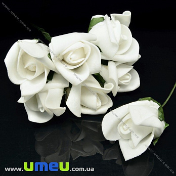 Роза латексная большая, 35 мм, Белая, 1 шт (DIF-025726)