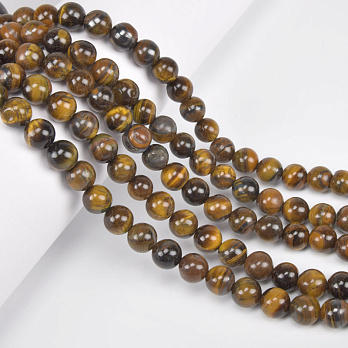 Намистини Тигрове око, Натур. камінь, 8,5 мм, Круглі, 38 см (BUS-060994)