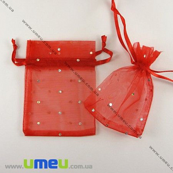 Подарочная упаковка из органзы, 7х9 см, Красная, 1 шт (UPK-001093)